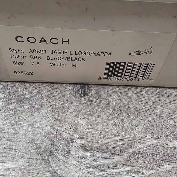 Coach Signature Logo Jamie Loafer Block Heel Womens Black Size 7.5 Vintage - Picture 10 of 12